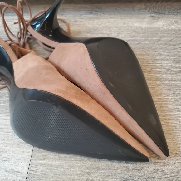 ★SOLD★ Mango Ankle Tie Slingback Heels 37 NWOB - Picture 6 of 15